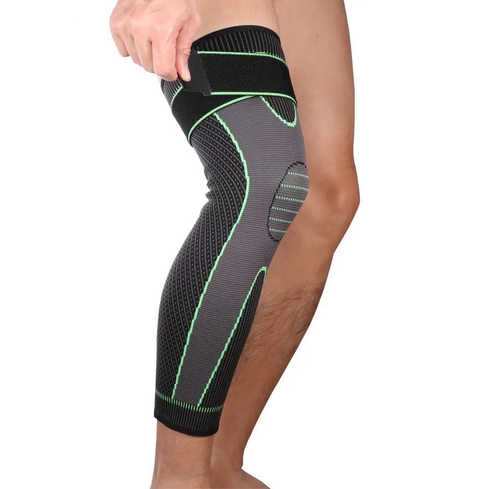 2 Pcs Compression Knee Pad With Strap, Long Full Legs Sleeve, Arthritis Relief Running Gym Sport Knee Pad, Elastic Long Kneepad Brace, Warm Belt Knee Massager, Leg Self Heating Support Knee Pad