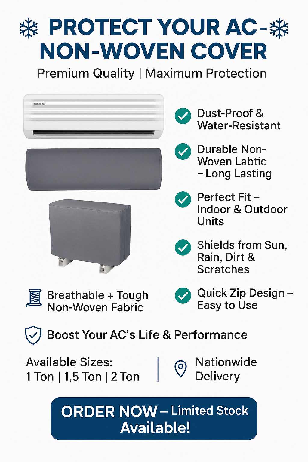 AC COVER INDOOR & OUTDOOR UNIT ( NON WOVEN )