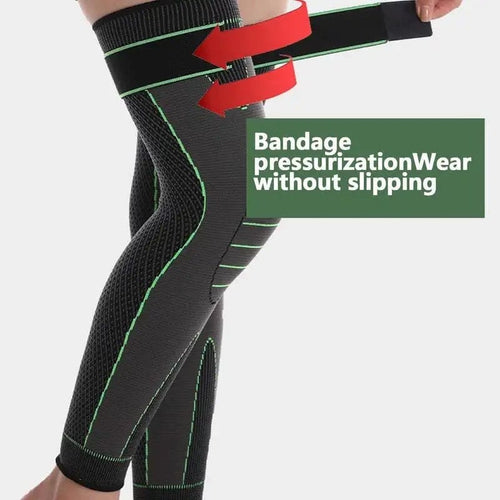2 Pcs Compression Knee Pad With Strap, Long Full Legs Sleeve, Arthritis Relief Running Gym Sport Knee Pad, Elastic Long Kneepad Brace, Warm Belt Knee Massager, Leg Self Heating Support Knee Pad