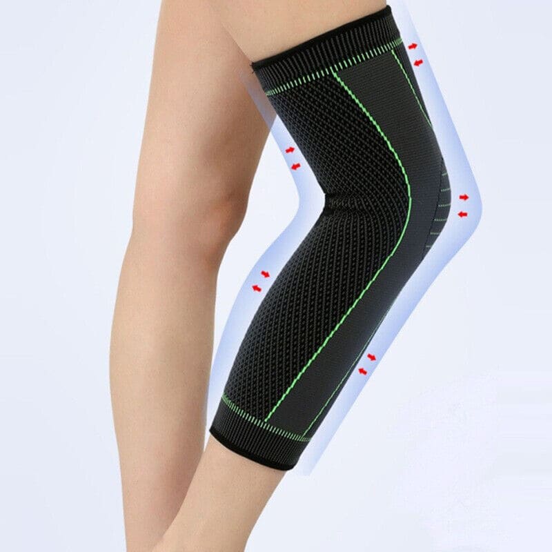 2 Pcs Compression Knee Pad With Strap, Long Full Legs Sleeve, Arthritis Relief Running Gym Sport Knee Pad, Elastic Long Kneepad Brace, Warm Belt Knee Massager, Leg Self Heating Support Knee Pad