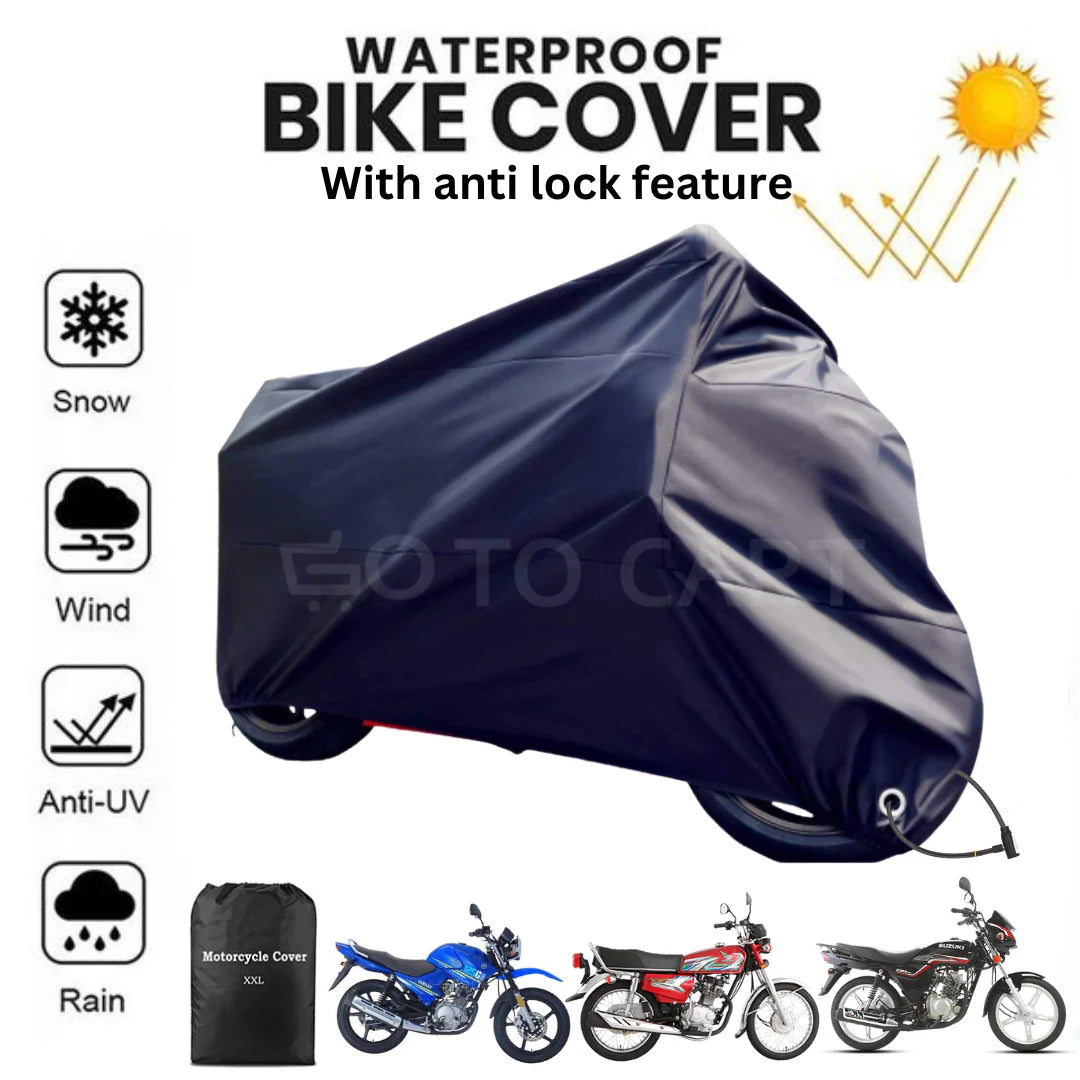 Bike Top Cover With Anti-Thef Lock Feature